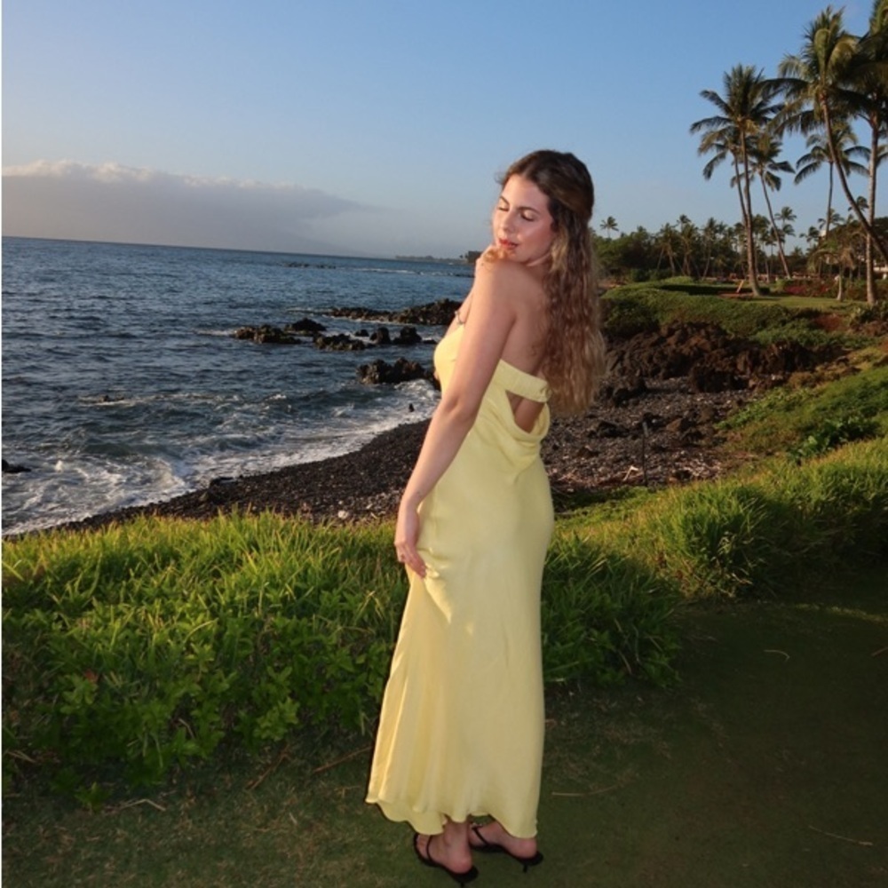 SUMMER AWAY Matera Strapless Maxi Dress in Yellow M - Picture 3 of 10